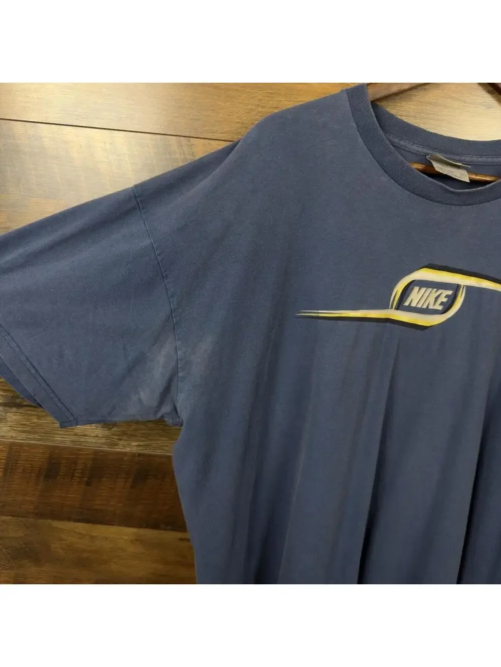 Y2K Nike Blue Gray Swoosh Graphic T-Shirt XXL Oversized